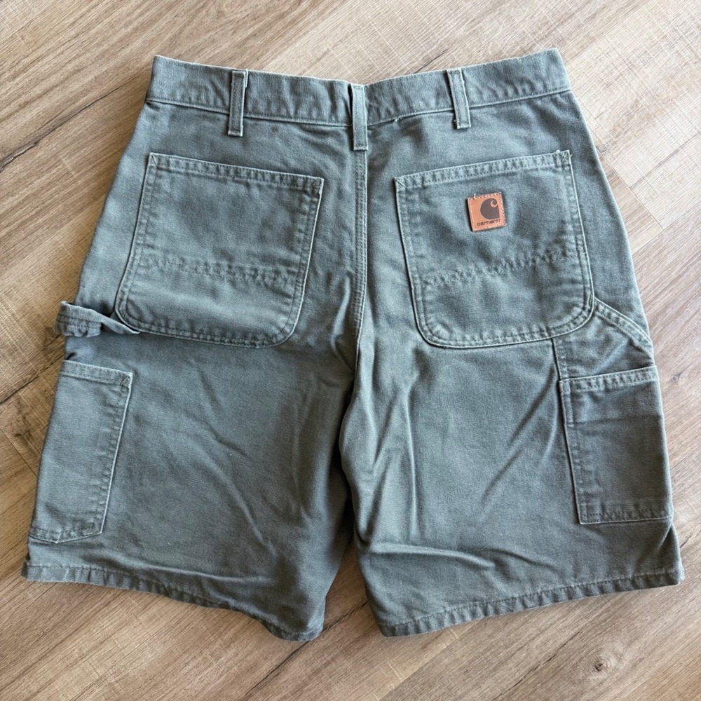 Carhartt B25 MOS Moss Green Canvas Carpenter Shorts Mens 32 Original Fit